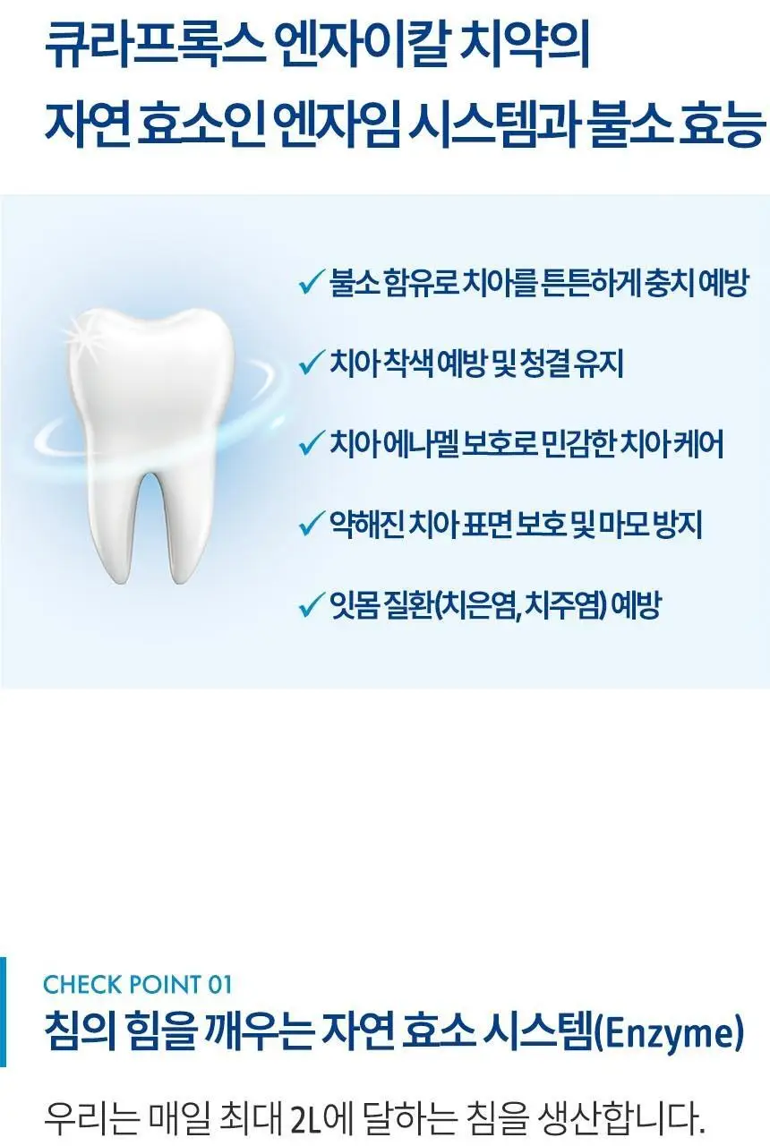 [고불소] 큐라덴 큐라프록스 엔자이칼 치약 1450 상세페이지 5